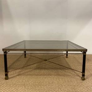 A French Mid Century Glass & Brass Coffee TAble